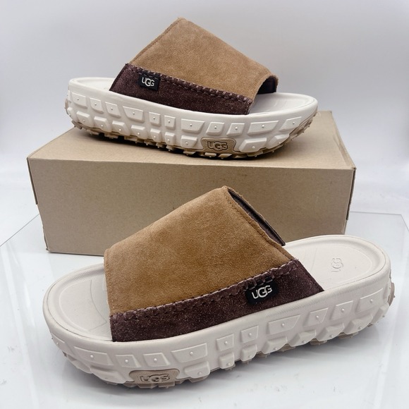 UGG Other - UGG Venture Daze Platform Slide Comfort Shoes Chestnut Brown Suede Mens US 12